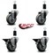 Service Caster 3.5'' Gray Poly Wheel Swivel 1-3/8'' Expanding Stem Caster Set 2 Brakes, 4PK SCC-EX20S3514-PPUB-2-PLB-2-138 - alternate 4